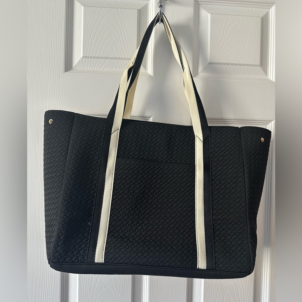 Stella and Dot white and black tote bag